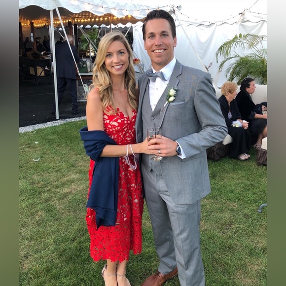 Amazon Dresses & Skirts - Red Lace Dress Wedding Guest